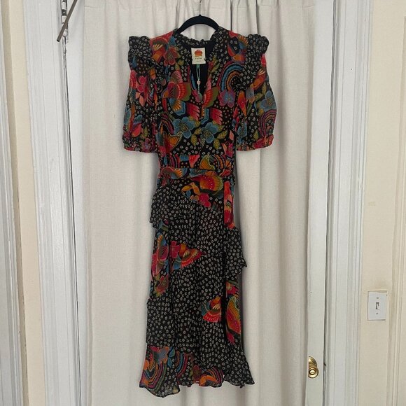 FARM Rio Dresses & Skirts - Farm Rio Toucanfly Midi Dress - Black